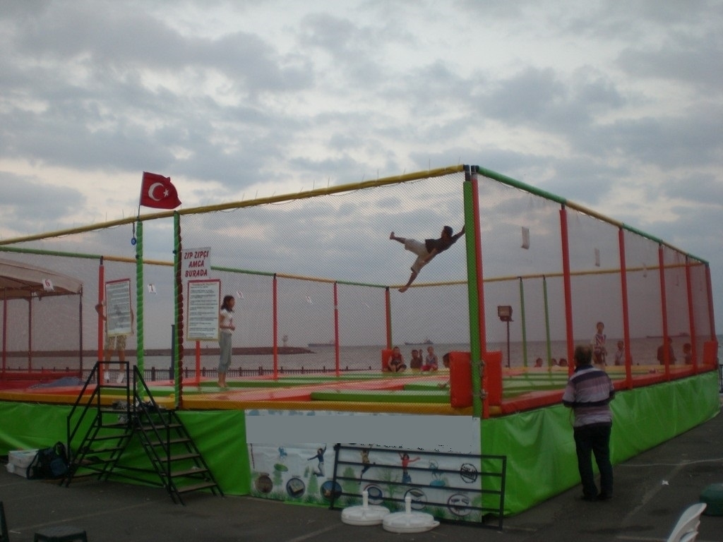 8'li olimpik trambolin zipzip oyun trambolin